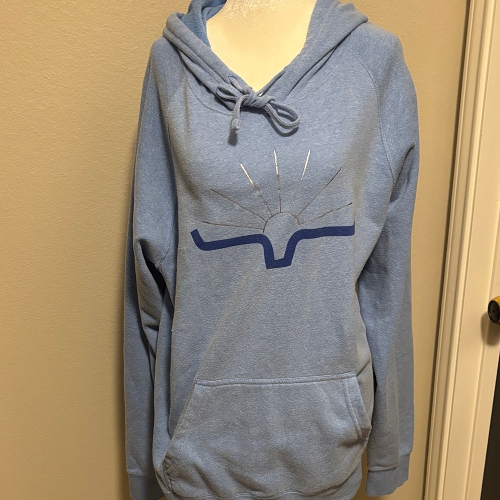 Kimes Ranch Blue Hoodie with Sun Graphic